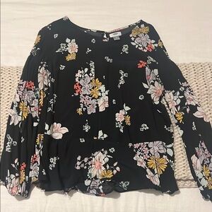 Floral Black Women's Top